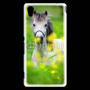 Coque Sony Xperia M4 Aqua Poney Shetland gris et blanc