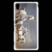 Coque Sony Xperia M4 Aqua Groupe de chevaux blancs