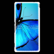 Coque Sony Xperia M4 Aqua Papillon sur fond bleu