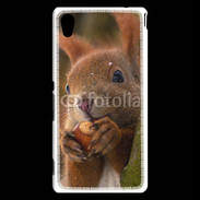 Coque Sony Xperia M4 Aqua Portrait d'un écureuil avec une noisette