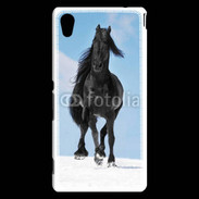 Coque Sony Xperia M4 Aqua Cheval Friesian noir 100