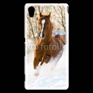 Coque Sony Xperia M4 Aqua Cheval arabe dans la neige 100