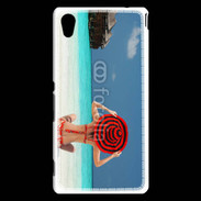 Coque Sony Xperia M4 Aqua Femme assise sur la plage
