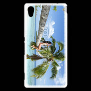 Coque Sony Xperia M4 Aqua Palmier et charme sur la plage