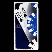 Coque Sony Xperia M4 Aqua Poker bleu et noir 2