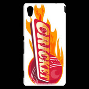 Coque Sony Xperia M4 Aqua Cricket balle flamme