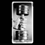 Coque Sony Xperia M4 Aqua Passion Musculation en noir et blanc