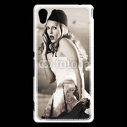 Coque Sony Xperia M4 Aqua Femme avec fond avion