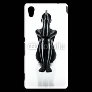 Coque Sony Xperia M4 Aqua Femme nue body painting noir et blanc 2