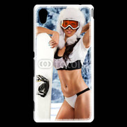 Coque Sony Xperia M4 Aqua Charme et snowboard