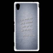 Coque Sony Xperia M4 Aqua Vrai vie Bleu Citation Oscar Wilde