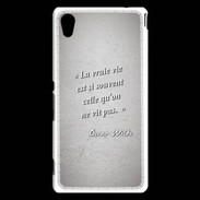 Coque Sony Xperia M4 Aqua Vrai vie Gris Citation Oscar Wilde