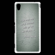 Coque Sony Xperia M4 Aqua Vrai vie Vert Citation Oscar Wilde