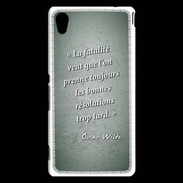 Coque Sony Xperia M4 Aqua Fatalité Vert Citation Oscar Wilde