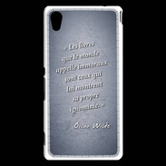 Coque Sony Xperia M4 Aqua Les livres Bleu Citation Oscar Wilde