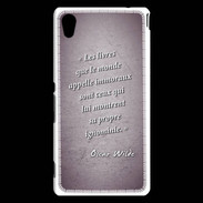 Coque Sony Xperia M4 Aqua Les livres Violet Citation Oscar Wilde