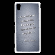 Coque Sony Xperia M4 Aqua Jeuness folie Bleu Citation Oscar Wilde