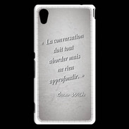 Coque Sony Xperia M4 Aqua La conversation Gris Citation Oscar Wilde
