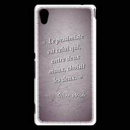 Coque Sony Xperia M4 Aqua Pessimiste Violet Citation Oscar Wilde