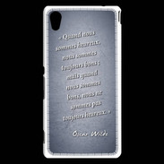 Coque Sony Xperia M4 Aqua Bons heureux Bleu Citation Oscar Wilde