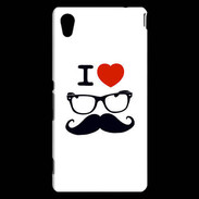 Coque Sony Xperia M4 Aqua I love Lunette Moustache