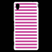 Coque Sony Xperia M4 Aqua rayures blanches et roses