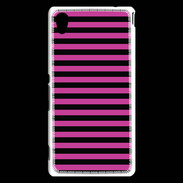 Coque Sony Xperia M4 Aqua rayures noires et roses