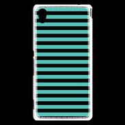 Coque Sony Xperia M4 Aqua rayures noires et bleues