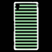 Coque Sony Xperia M4 Aqua rayures vert d'eau et noires
