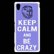 Coque Sony Xperia M4 Aqua Keep calm Be Crazy Bleu