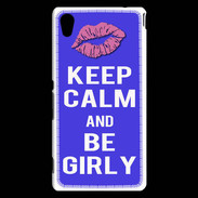 Coque Sony Xperia M4 Aqua Keep Calm Girly Bleu
