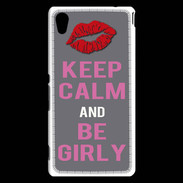 Coque Sony Xperia M4 Aqua Keep Calm Girl Gris