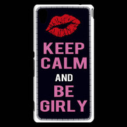 Coque Sony Xperia M4 Aqua Keep Calm Girly Noir
