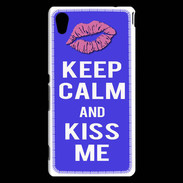 Coque Sony Xperia M4 Aqua Keep Calm Kiss me Bleu