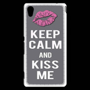 Coque Sony Xperia M4 Aqua Keep Calm Kiss me Gris