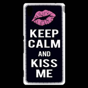 Coque Sony Xperia M4 Aqua Keep Calm Kiss me Noir