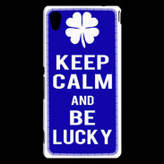 Coque Sony Xperia M4 Aqua Keep Calm Be lucky Bleu