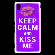 Coque Sony Xperia M4 Aqua Keep Calm Kiss me Violet