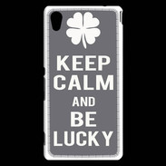Coque Sony Xperia M4 Aqua Keep Calm Be lucky Gris