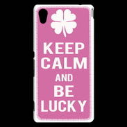 Coque Sony Xperia M4 Aqua Keep Calm Be Lucky Rose