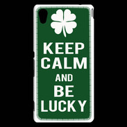 Coque Sony Xperia M4 Aqua Keep Calm Be lucky Vert