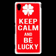 Coque Sony Xperia M4 Aqua Keep Calm Be Lucky Rouge