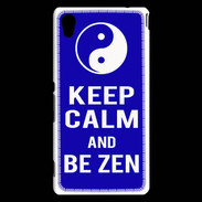 Coque Sony Xperia M4 Aqua Keep Calm Be Zen Bleu