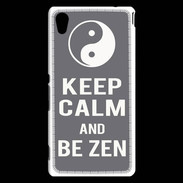 Coque Sony Xperia M4 Aqua Keep Calm Be Zen Gris