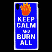 Coque Sony Xperia M4 Aqua Keep Calm Burn Bleu