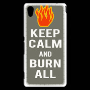 Coque Sony Xperia M4 Aqua Keep Calm Burn Gris