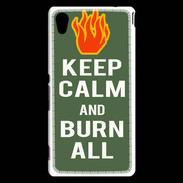 Coque Sony Xperia M4 Aqua Keep Calm Burn Kaki
