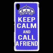 Coque Sony Xperia M4 Aqua Keep Calm Call friend Bleu