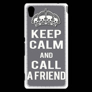 Coque Sony Xperia M4 Aqua Keep Calm Call friend Gris
