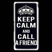Coque Sony Xperia M4 Aqua Keep Calm Call friend Noir